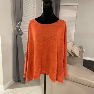 Eileen fisher 100% linen lagenlook knit blouse L/XL